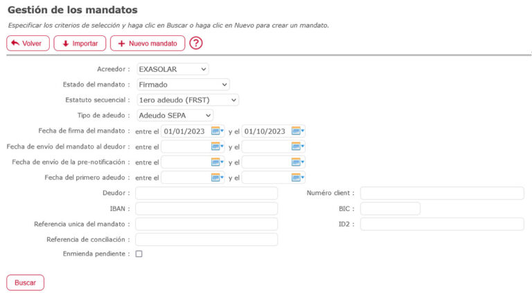 Administración de mandatos